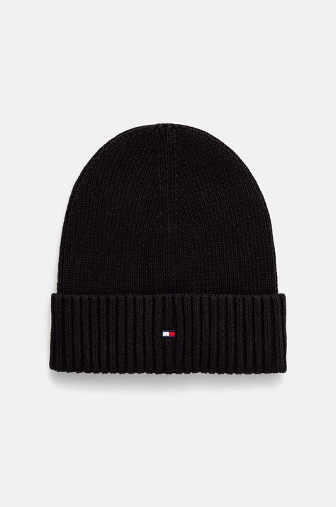 Детская хлопковая шапка Tommy Hilfiger цвет чёрный хлопковая AU0AU01526