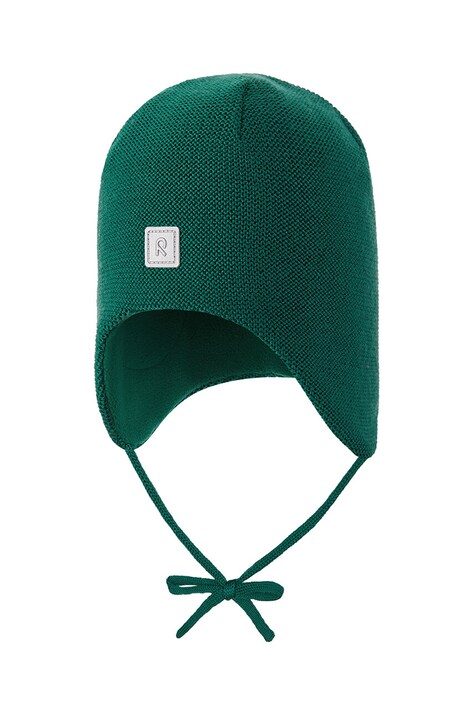 Detská vlnená čiapka Reima Piponen zelená farba biela, vlnená, 5300049C