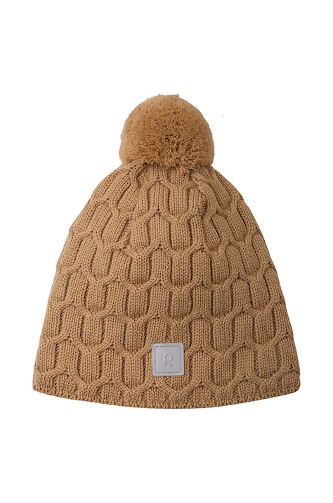 Детска вълнена шапка Reima Nyksund в кафяво от вълна 5300066B