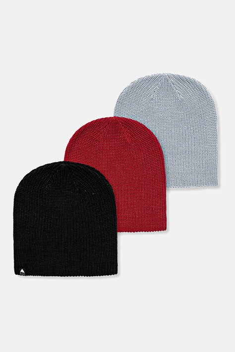 Дитяча шапка Burton 3-pack колір червоний з тонкого трикотажу 234591