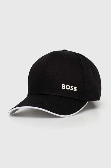 BOSS Green șapcă de baseball din bumbac culoarea negru, cu imprimeu, 50519219