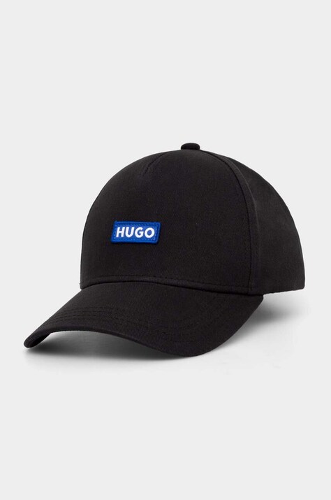 Hugo Blue șapcă de baseball din bumbac culoarea negru, cu imprimeu, 50522014