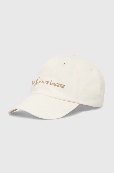 Polo Ralph Lauren berretto da baseball colore beige con applicazione 710950138001