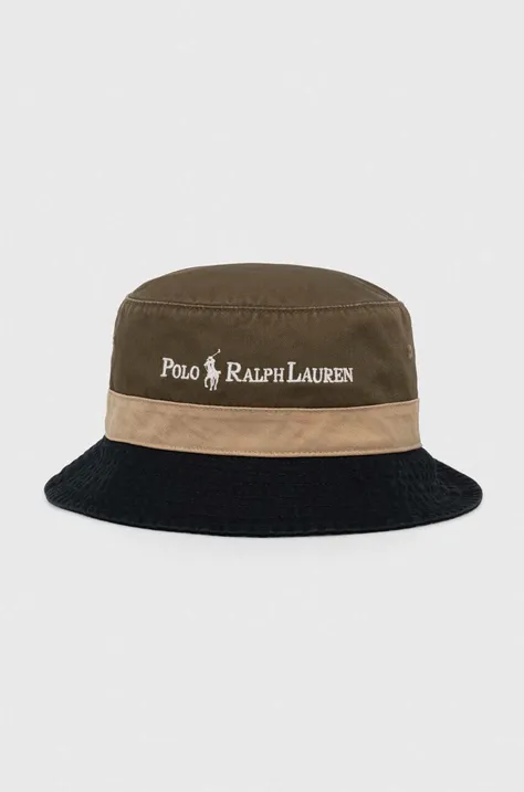 Bavlněný klobouk Polo Ralph Lauren zelená barva, 710950139001