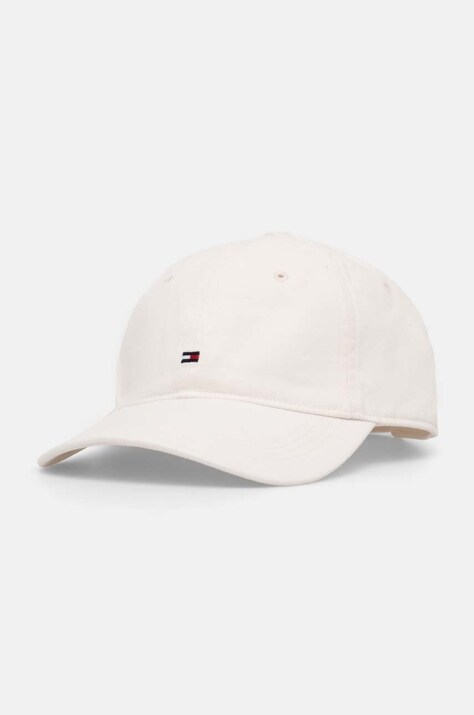 Бавовняна бейсболка Tommy Hilfiger колір білий однотонна AM0AM12531