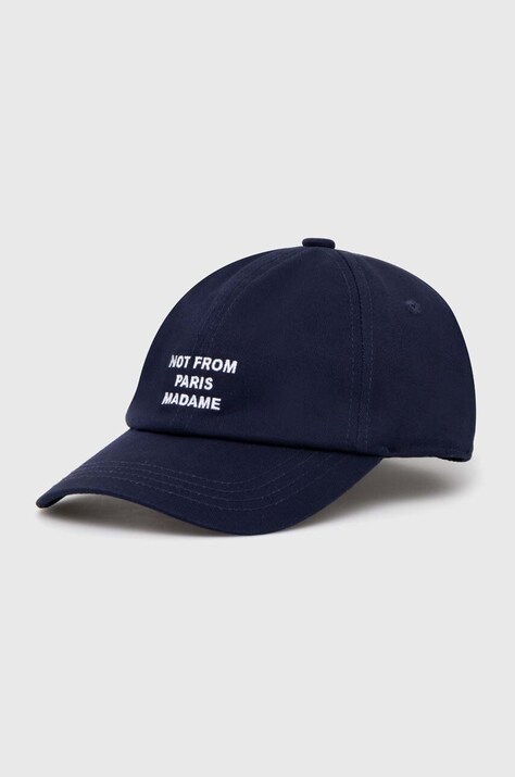 Drôle de Monsieur cotton baseball cap La Casquette Slogan navy blue color PERM-CP151-CO138-NY