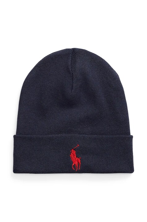 Polo Ralph Lauren caciula din bumbac culoarea albastru marin, bumbac, 710886138