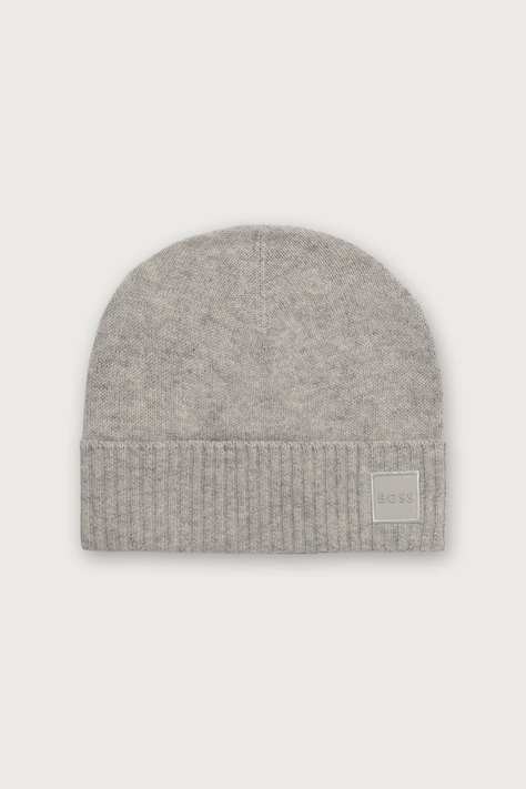 BOSS Orange Beanie kapa za muškarce s vunom Akaio_R_Hat siva 50522447