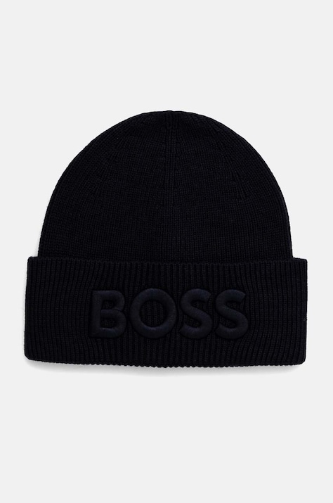 Boss Orange caciula de lana culoarea albastru marin, de lana, 50522449