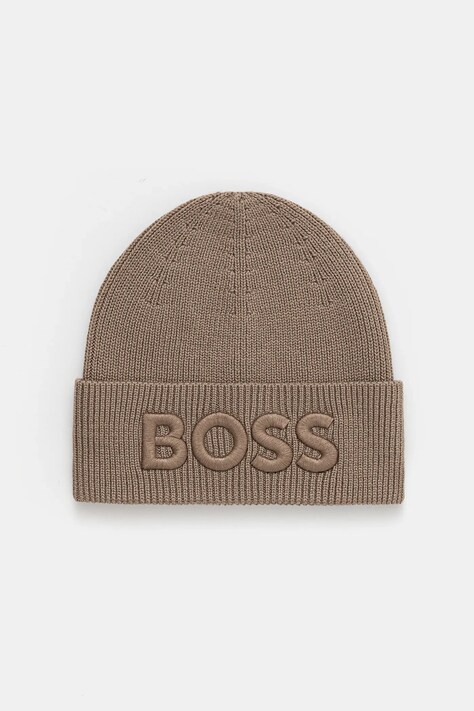 BOSS Orange czapka wełniana kolor zielony wełniana 50522449