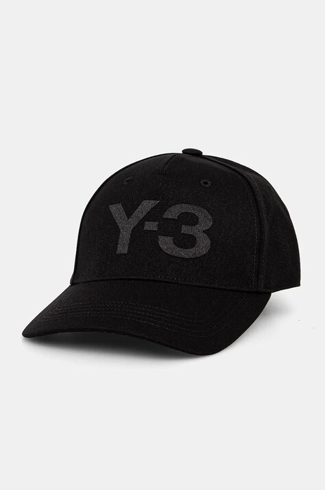 Šiltovka Y-3 Logo Cap čierna farba, jednofarebná, JN8678