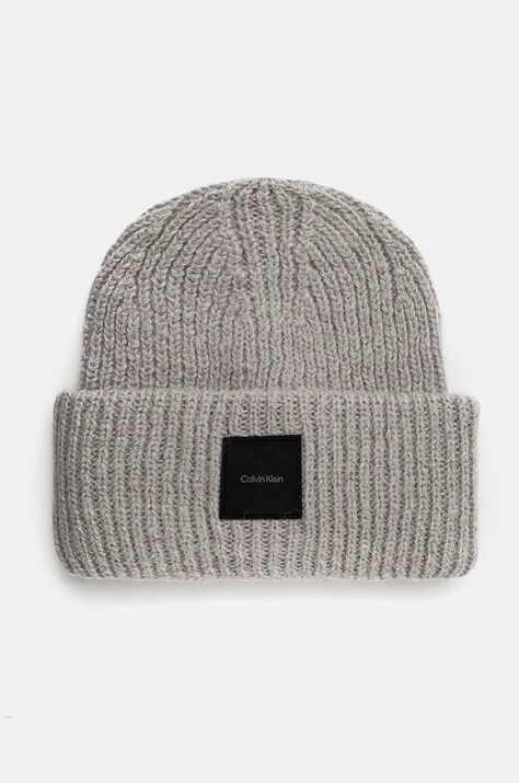 Μάλλινο σκουφί Calvin Klein χρώμα: γκρι, K50K512357