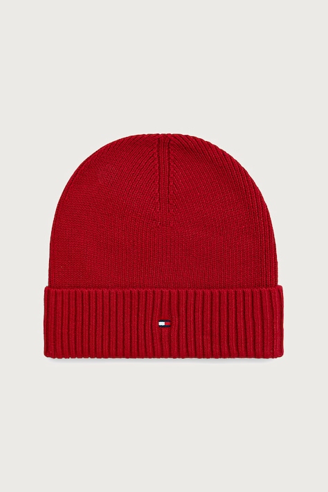 Tommy Hilfiger Beanie kapa za muškarce s dodatkom kašmira crvena AM0AM12796