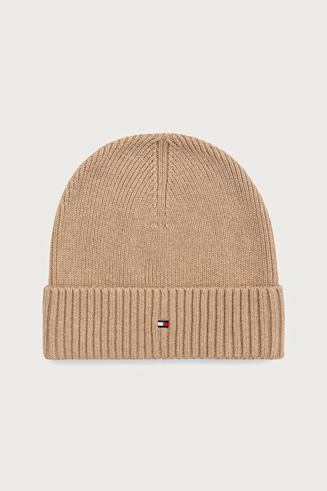 Tommy Hilfiger Beanie kapa za muškarce s dodatkom kašmira bež AM0AM12796