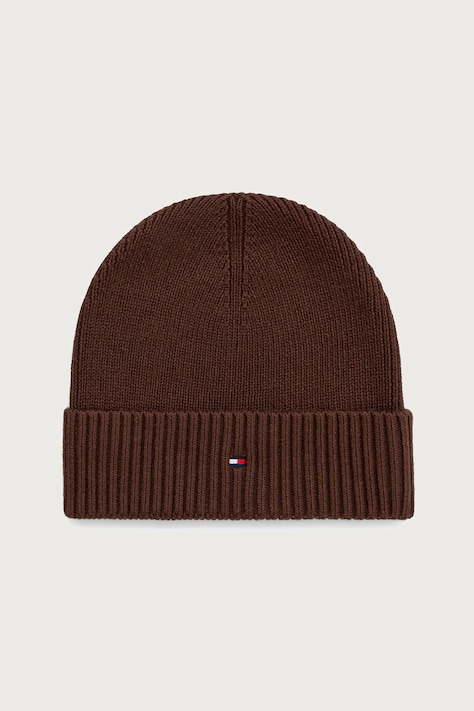 Tommy Hilfiger Beanie kapa za muškarce s dodatkom kašmira smeđa AM0AM12796