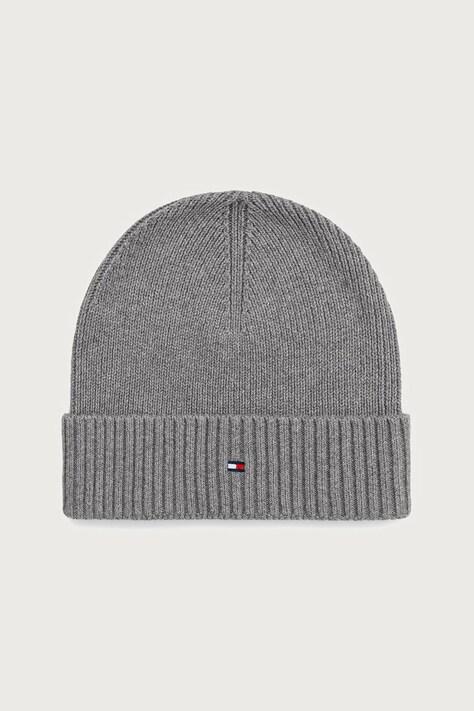 Tommy Hilfiger Beanie kapa za muškarce s dodatkom kašmira siva AM0AM12796