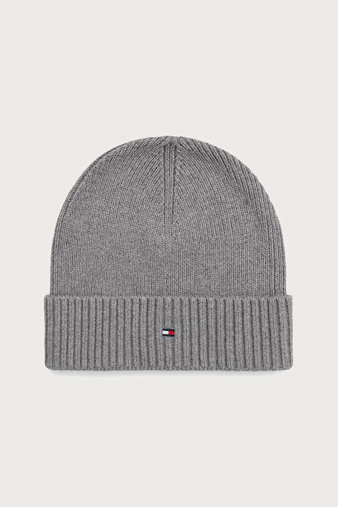 Tommy Hilfiger Beanie kapa za muškarce s dodatkom kašmira siva AM0AM12796