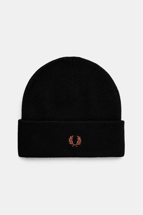 Fred Perry berretto in lana Classic Beanie colore nero  C8161.X56