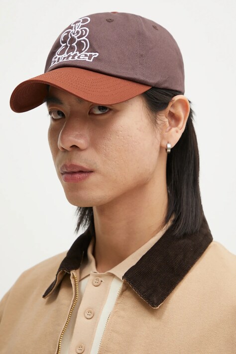 Butter Goods cotton baseball cap Bugs 6 Panel Cap violet color with an application BG243801