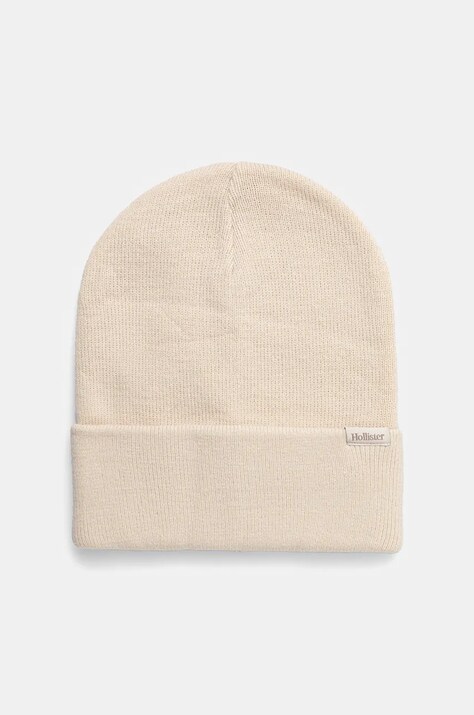 Čiapka Hollister Co. béžová farba, KI312-4035