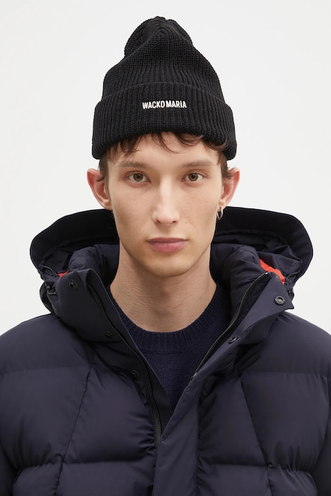 Шапка Wacko Maria Knit Watch Cap колір чорний  24FW-WMA-CP04