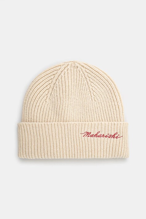 Vlněná čepice Maharishi Maharishi Embroidered Beanie béžová barva, 1368.ECRU