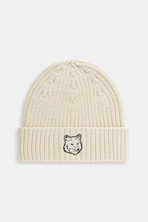 Maison Kitsuné wool beanie Bold Fox Head green color MM06111KT1022