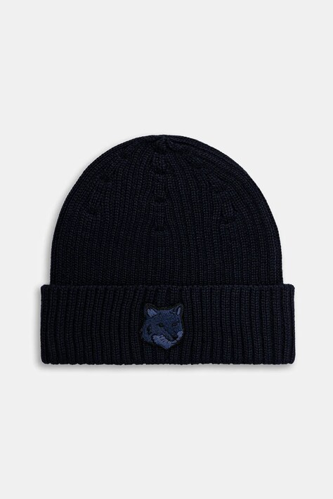 Maison Kitsuné wool beanie Bold Fox Head green color MM06111KT1022