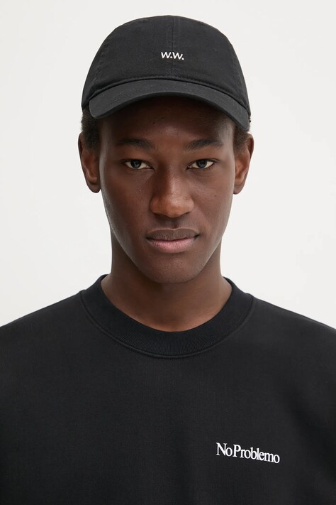 Wood Wood șapcă de baseball din bumbac Low profile cap culoarea negru, uni, 30251367
