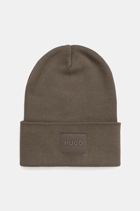 Хлопковая шапка HUGO цвет зелёный  50551508