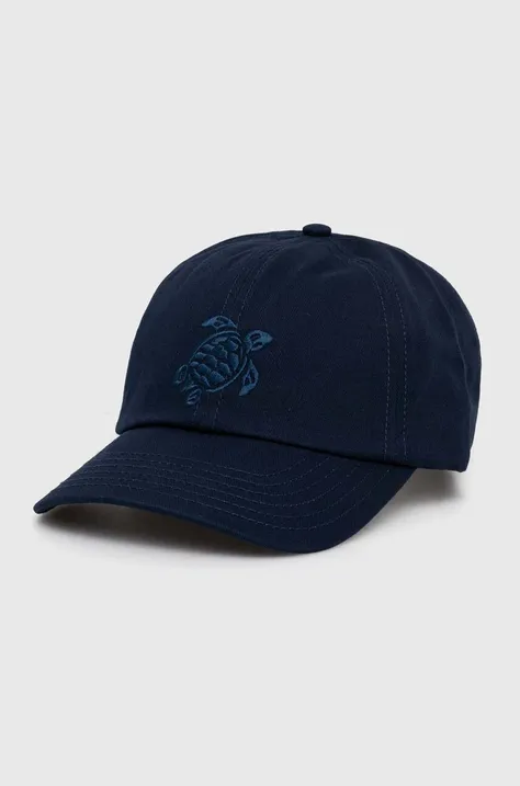 Vilebrequin berretto da baseball in cotone CAPSUN colore blu navy con applicazione CSNU2401