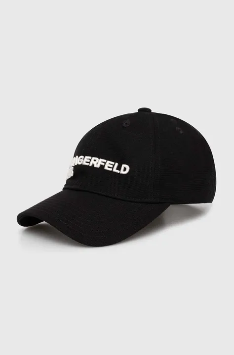 Karl Lagerfeld Jeans șapcă de baseball din bumbac culoarea negru, cu imprimeu, 245D3473