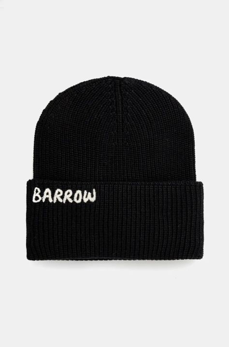 Barrow caciula culoarea negru, bumbac, din tricot gros, F4BWUAHT026