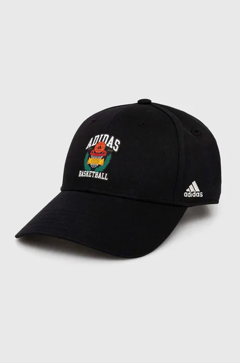Βαμβακερό καπέλο του μπέιζμπολ adidas χρώμα: μαύρο, JD6651