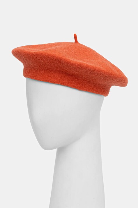 United Colors of Benetton beret wełniany kolor pomarańczowy wełniany 6HPKD41HF