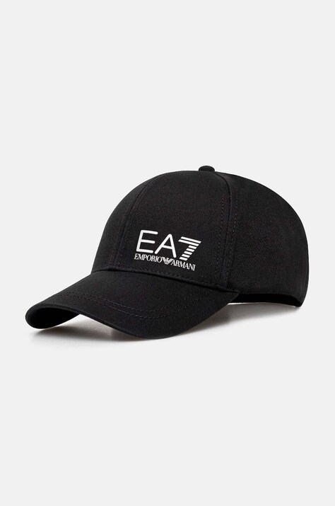 EA7 Emporio Armani șapcă de baseball din bumbac culoarea negru, cu imprimeu, AF11989.7X000005