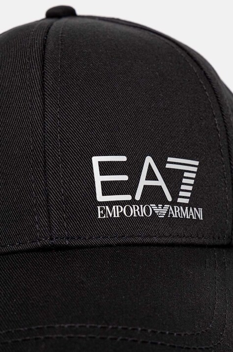 Бавовняна бейсболка EA7 Emporio Armani — AW24-CAU01U, чорний — фото 2