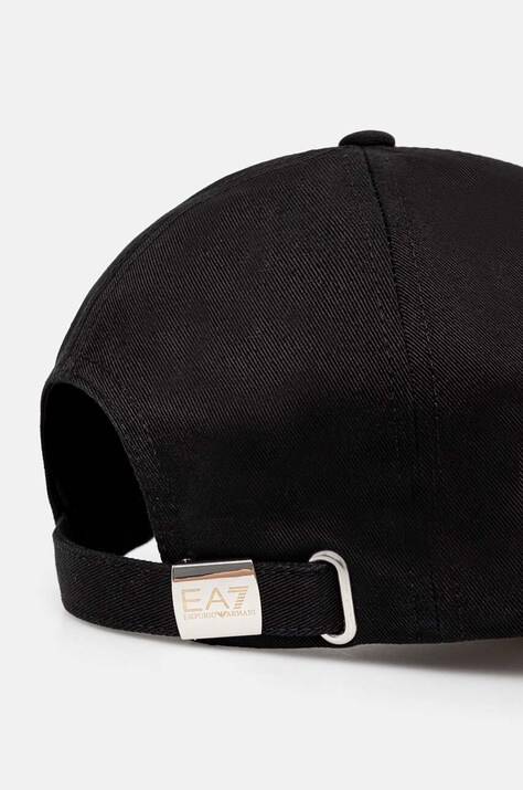 Бавовняна бейсболка EA7 Emporio Armani — AW24-CAU01U, чорний — фото 3