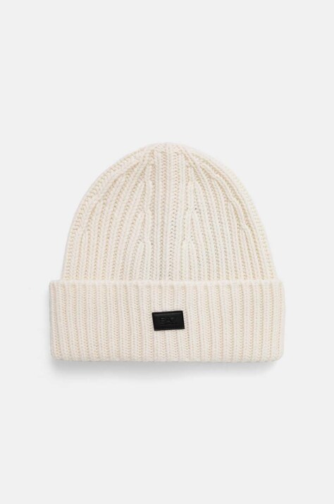 Vunena kapa EA7 Emporio Armani boja: bež, vunena, 4F201.245112