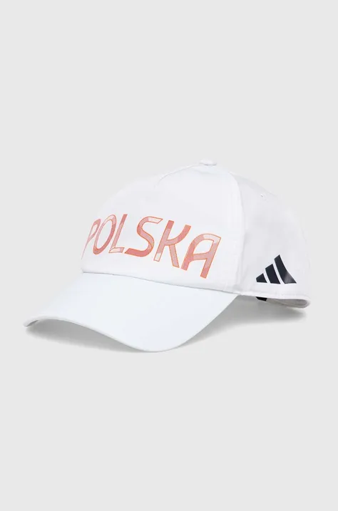 Kapa sa šiltom adidas Performance Olympic boja: bijela, s aplikacijom, JF1017