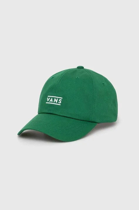 Хлопковая кепка Vans цвет зелёный с аппликацией VN000HS6J5F1