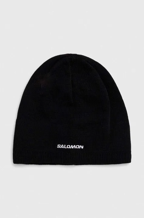 Salomon czapka kolor czarny  LC1847100