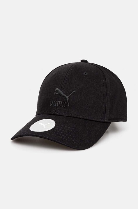 Бавовняна бейсболка Puma Classics BB Cap колір чорний з аплікацією 025678