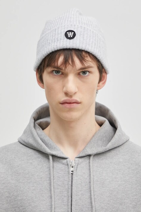 Шапка з домішкою вовни Wood Wood Vin AA Beanie колір сірий  10320804.4068