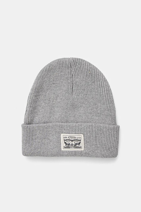 Levi's caciula din bumbac culoarea gri, bumbac, 000J4-0002