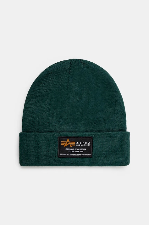 Шапка Alpha Industries Crew Beanie в зелено  128924