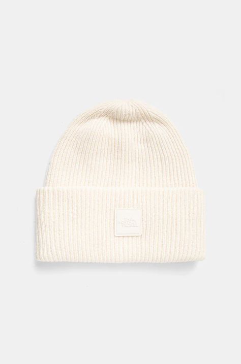 Vlnená čiapka The North Face Urban Patch Beanie béžová farba, z hrubej pleteniny, vlnená, NF0A7WJGQLI1