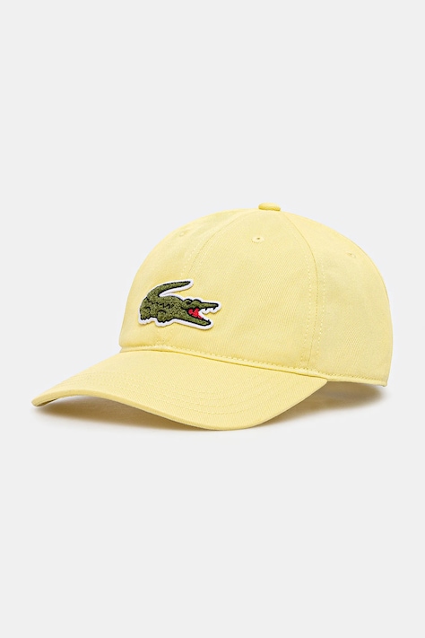 Кепка Lacoste колір жовтий з аплікацією RK3186