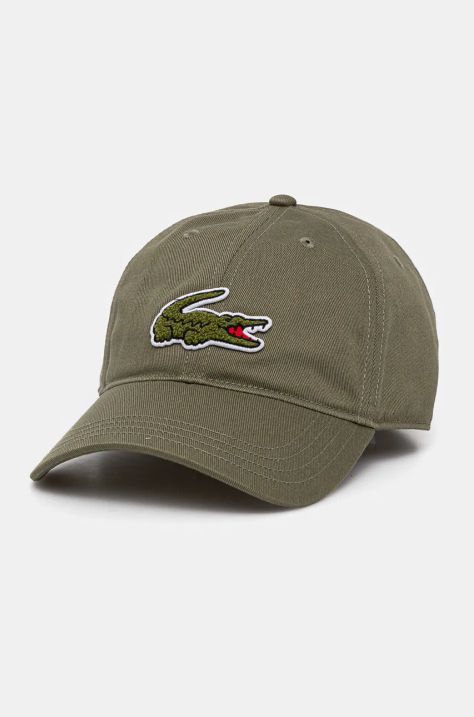 Кепка Lacoste цвет зелёный с аппликацией RK3186