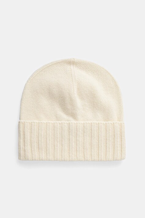 Вълнена шапка Sisley в бежово с фина плетка от вълна 1244SA007